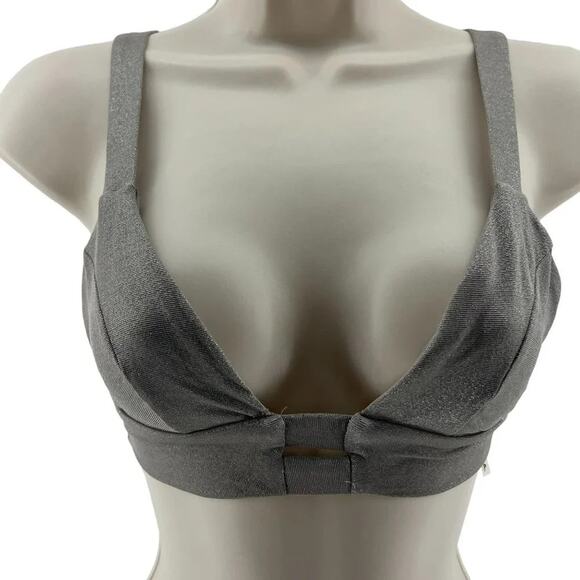 Vitamin A Neutra Bikini Bralette Top Silver Grey Strappy Back Womens Small - Picture 1 of 4
